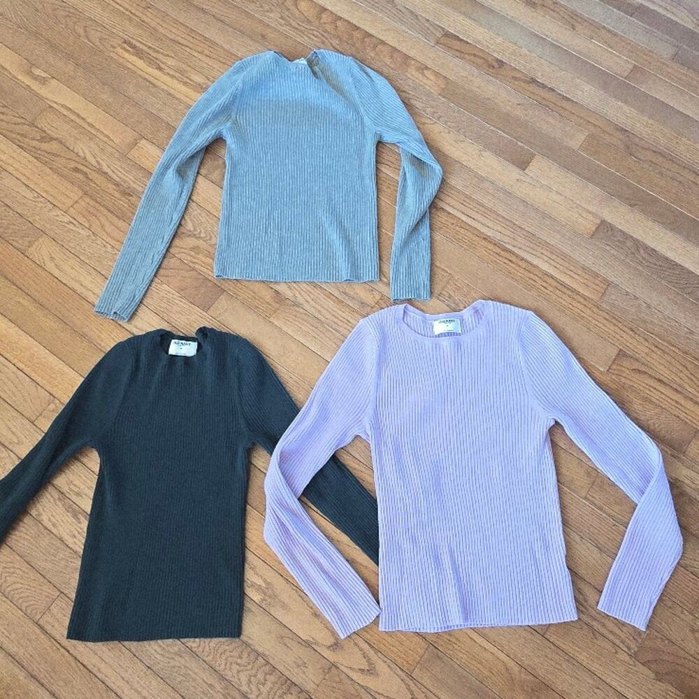 Gap lot of 3 ribbed long sleeve casual shirts top medium sosoft lite M